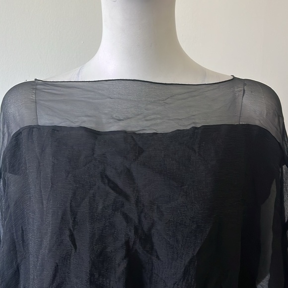 Milla Black Silk Bat Asymmetrical Blouse Size 12 - Picture 2 of 12